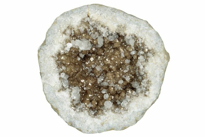 Keokuk Quartz Geode with Calcite Crystals (Half) - Missouri #239025